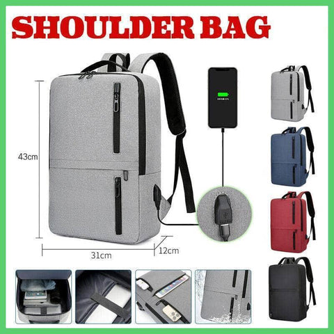 USB Charging Laptop Backpack for Men, 43 x 31 x 12 cm - Red - view 2