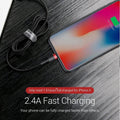 USB to 8-Pin Charging and Data Cable with Braided Cord - view 4