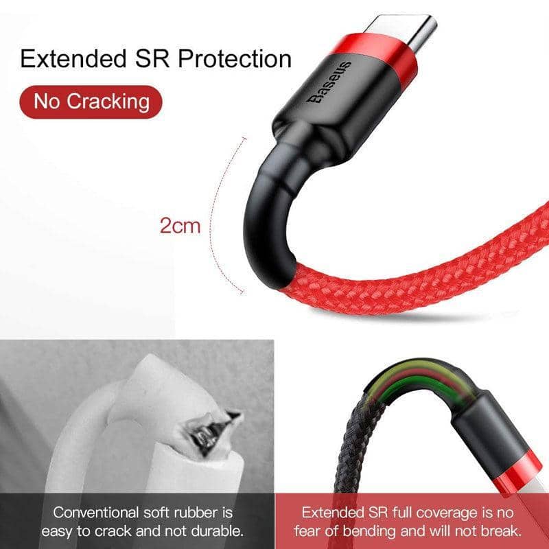 USB to Type-C Braided Fast Charging Cable for Huawei - Red, 0.5 m, Single - view 5
