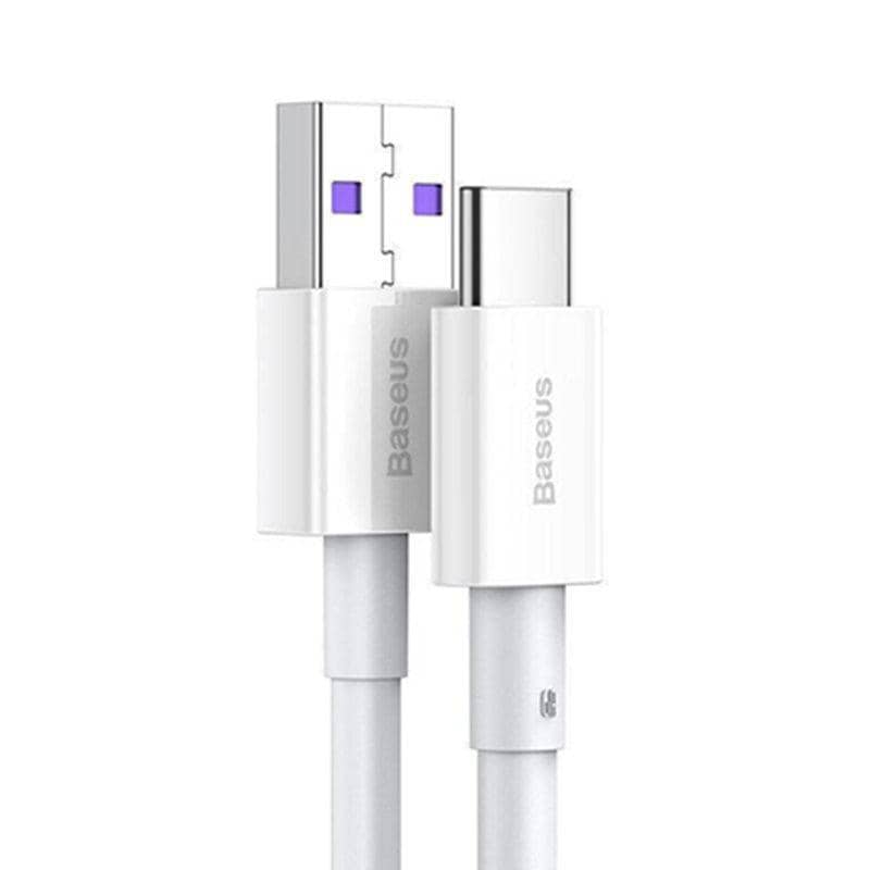 USB to Type-C Fast Charging Cable 66W - White, 1 m