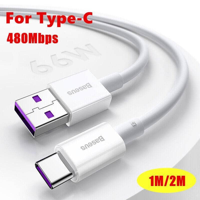 USB to Type-C Fast Charging Cable 66W - White, 1 m - view 2