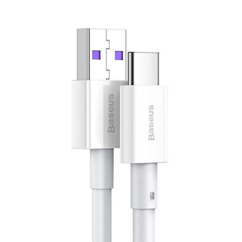 USB to Type-C Fast Charging Cable 66W - White, 1 m, Pack of 2