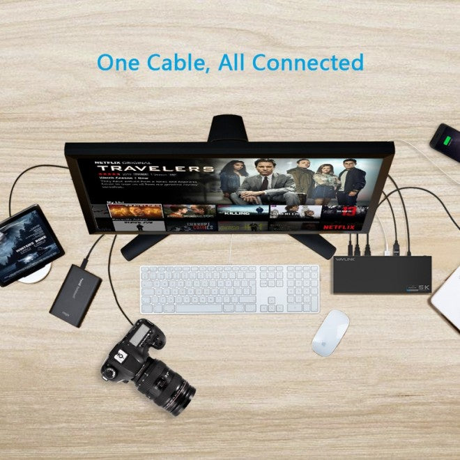 Wavlink USB-C Ultra 5K Laptop Docking Station with 6x USB3.0, 4K Dual Video Outputs, Gigabit Ethernet, Audio WS-UG69DK1 - SuperSaverAU - view 3