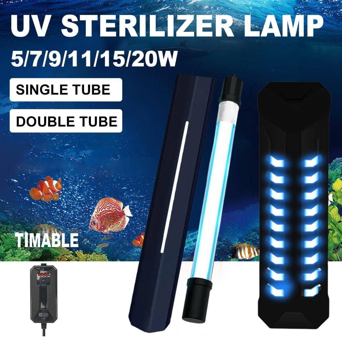 UV Germicidal Lamp for Fish Tank - Single Tube, 7W - view 2