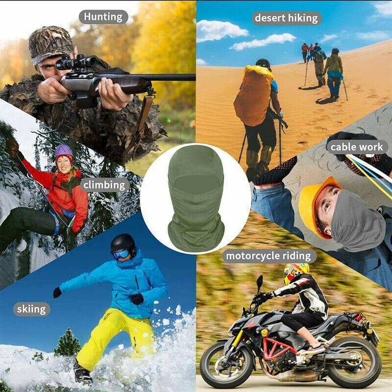 UV Protection Balaclava Face Mask for Skiing and Cycling - White Camouflage - view 5