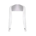 UV Sun Protection Arm Cooling Sleeves with Finger Hole for Women - White
