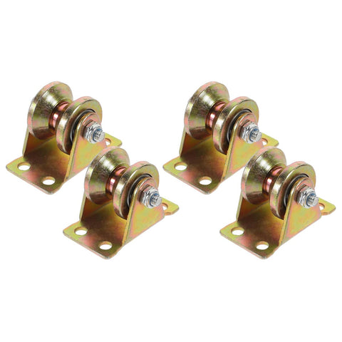 V-Type Track Guide Wheel with Bracket Pulley, Cold Rolled Steel, Pack of 4 - view 2