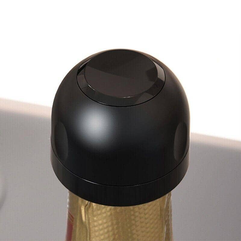 Vacuum Champagne and Wine Bottle Stopper, Pack of 3, Black - view 5