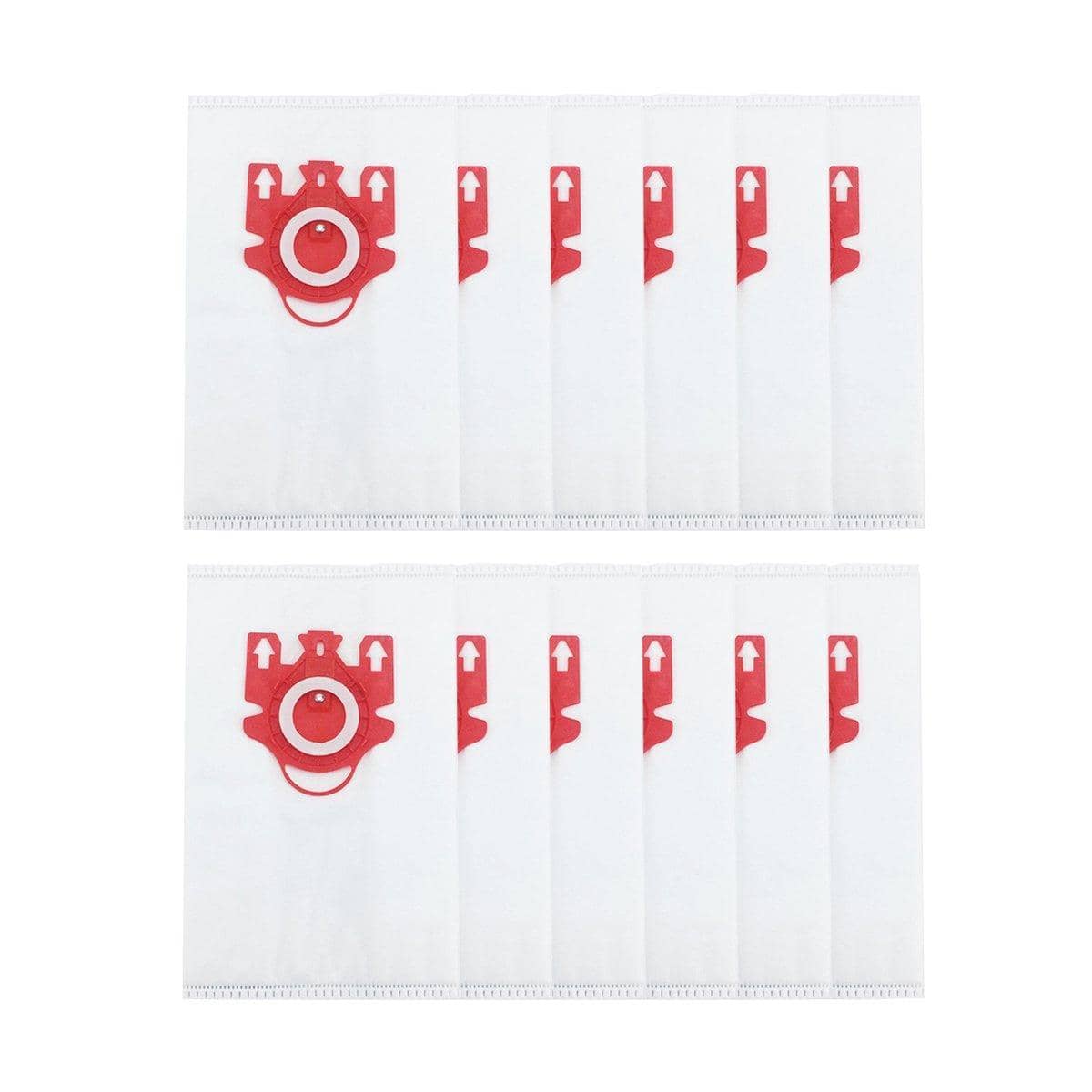 Vacuum Cleaner Bags for Miele 3D GN Complete C2, C3, S2, S5, S8, S5211 - Red, Pack of 12