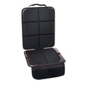 Vehicle Seat Protector Mat with Mesh Storage Pockets - Black with Red Stitching - view 2