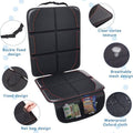 Vehicle Seat Protector Mat with Mesh Storage Pockets - Black with Red Stitching - view 5