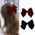 Velvet Bow Hair Clip Barrette for Women - Black - view 5