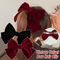 Velvet Bow Hair Clip Barrette for Women - Wine Red - view 2