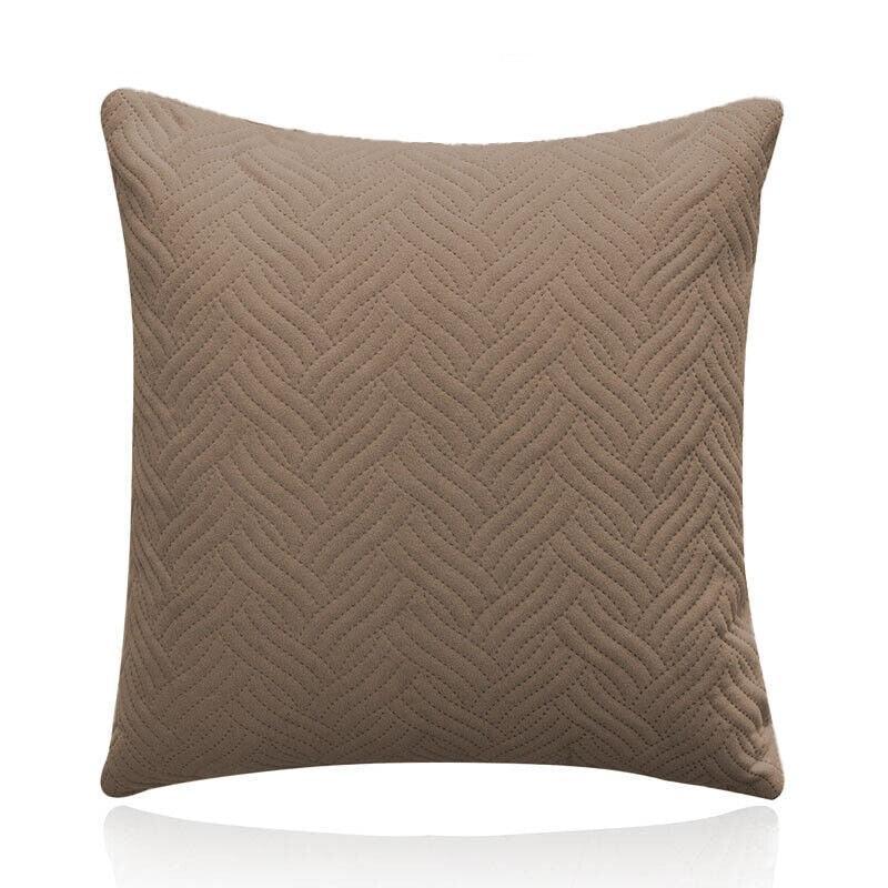 Velvet Cushion Cover 45x45cm Soft Square Pillowcase - Brown