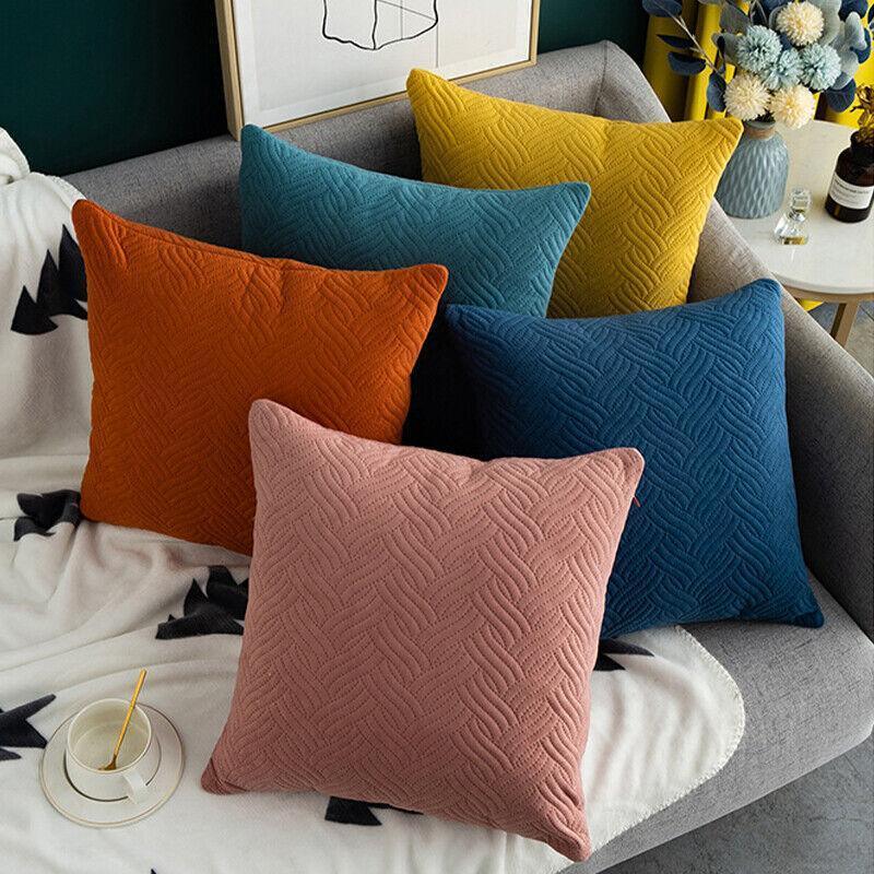 Velvet Cushion Cover 45x45cm Soft Square Pillowcase - Dark Blue - view 6