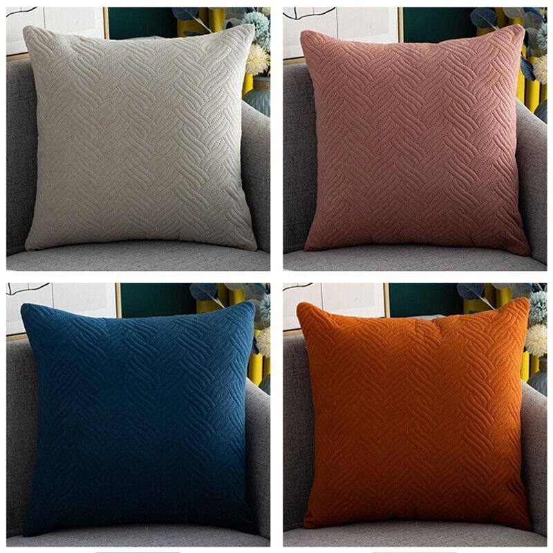 Velvet Cushion Cover 45x45cm Soft Square Pillowcase - Dark Blue - view 9
