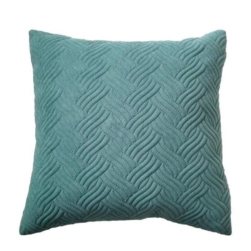 Velvet Cushion Cover 45x45cm Soft Square Pillowcase - Light Blue