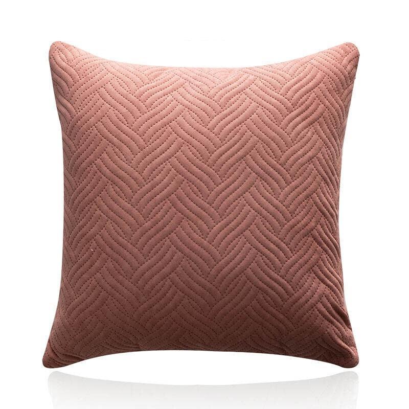 Velvet Cushion Cover 45x45cm Soft Square Pillowcase - Pink