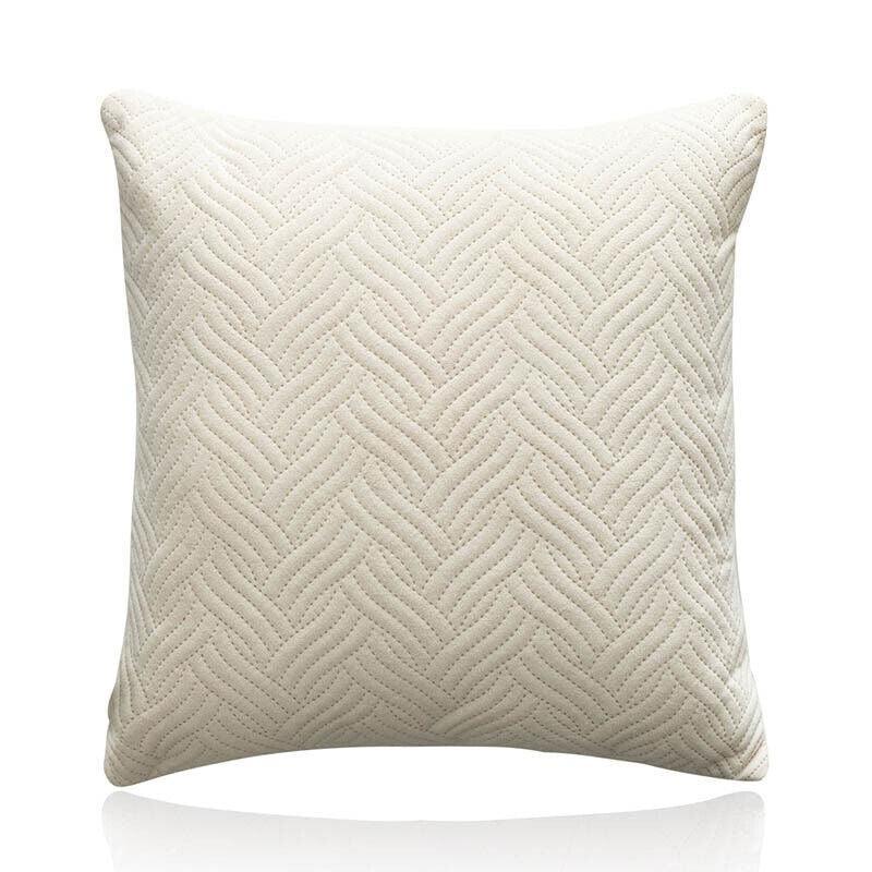 Velvet Cushion Cover 45x45cm Soft Square Pillowcase - White