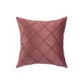 Velvet Cushion Cover with Pleated Diamond Pattern, 45 x 45 cm - Pink