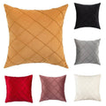 Velvet Cushion Cover with Pleated Diamond Pattern, 45 x 45 cm - Red - view 3