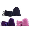Velvet Drawstring Gift Bags, 7 x 9 cm, Pack of 50 - Purple - view 3