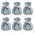 Velvet Drawstring Jewellery Gift Bags 9 x 12 cm - Blue, Pack of 6