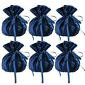 Velvet Drawstring Jewellery Gift Bags 9 x 12 cm - Dark Blue, Pack of 6