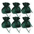 Velvet Drawstring Jewellery Gift Bags 9 x 12 cm - Dark Green, Pack of 6