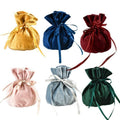 Velvet Drawstring Jewellery Gift Bags 9 x 12 cm - Multicolour, Pack of 6