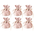 Velvet Drawstring Jewellery Gift Bags 9 x 12 cm - Pink, Pack of 6