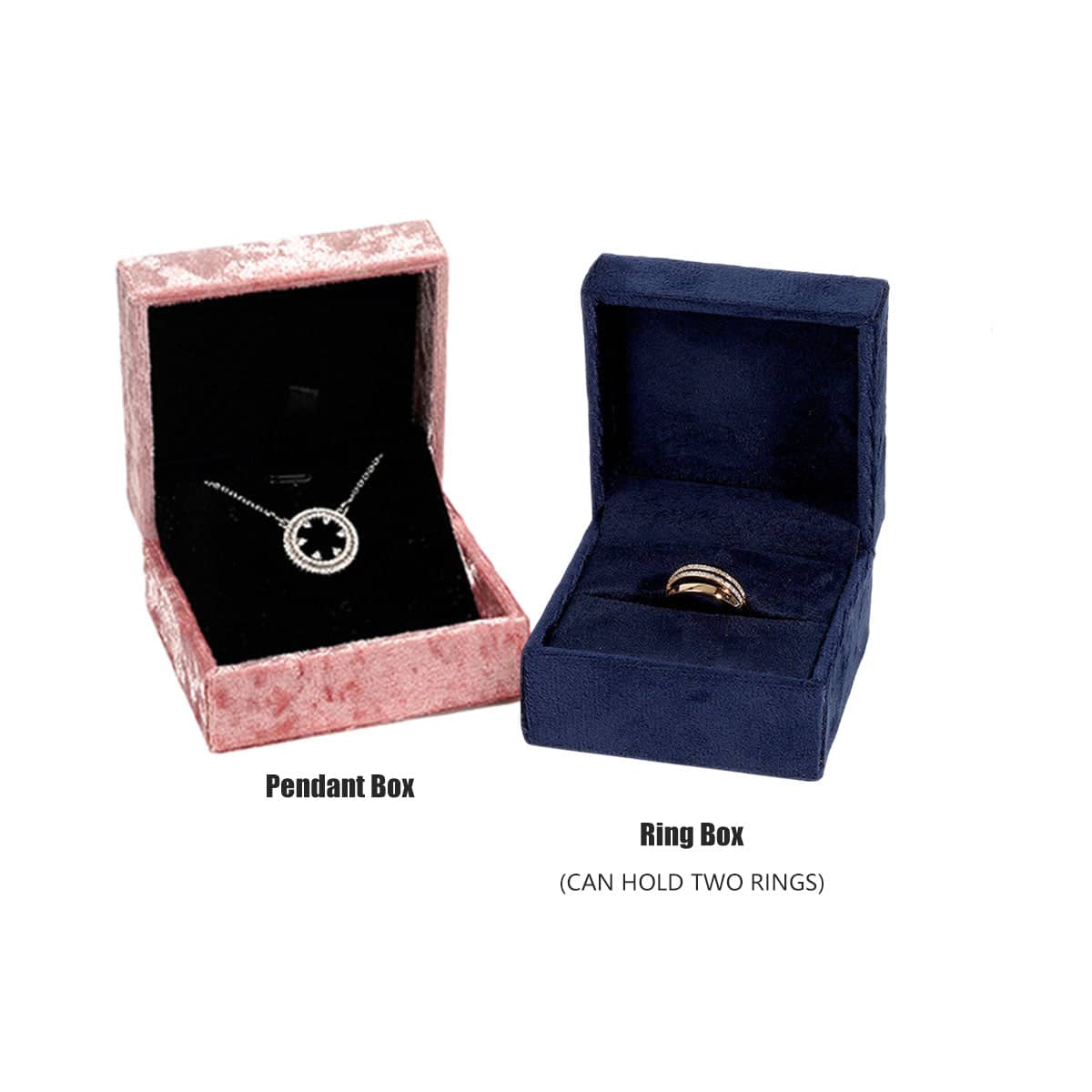 Velvet Jewellery Boxes, Pink Cameo, Pack of 5 - Ring - view 5