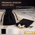 Velvet Jewellery Drawstring Pouches - Grey, Pack of 50 - view 2