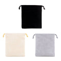 Velvet Jewellery Drawstring Pouches - Grey, Pack of 50 - view 3