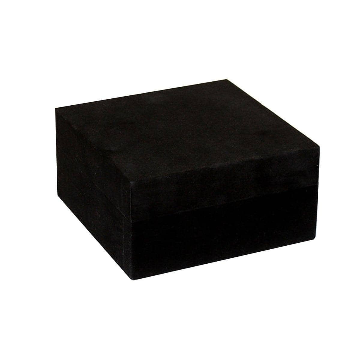 Velvet Wooden Jewellery Box, 20 x 20 x 10.5 cm - Black