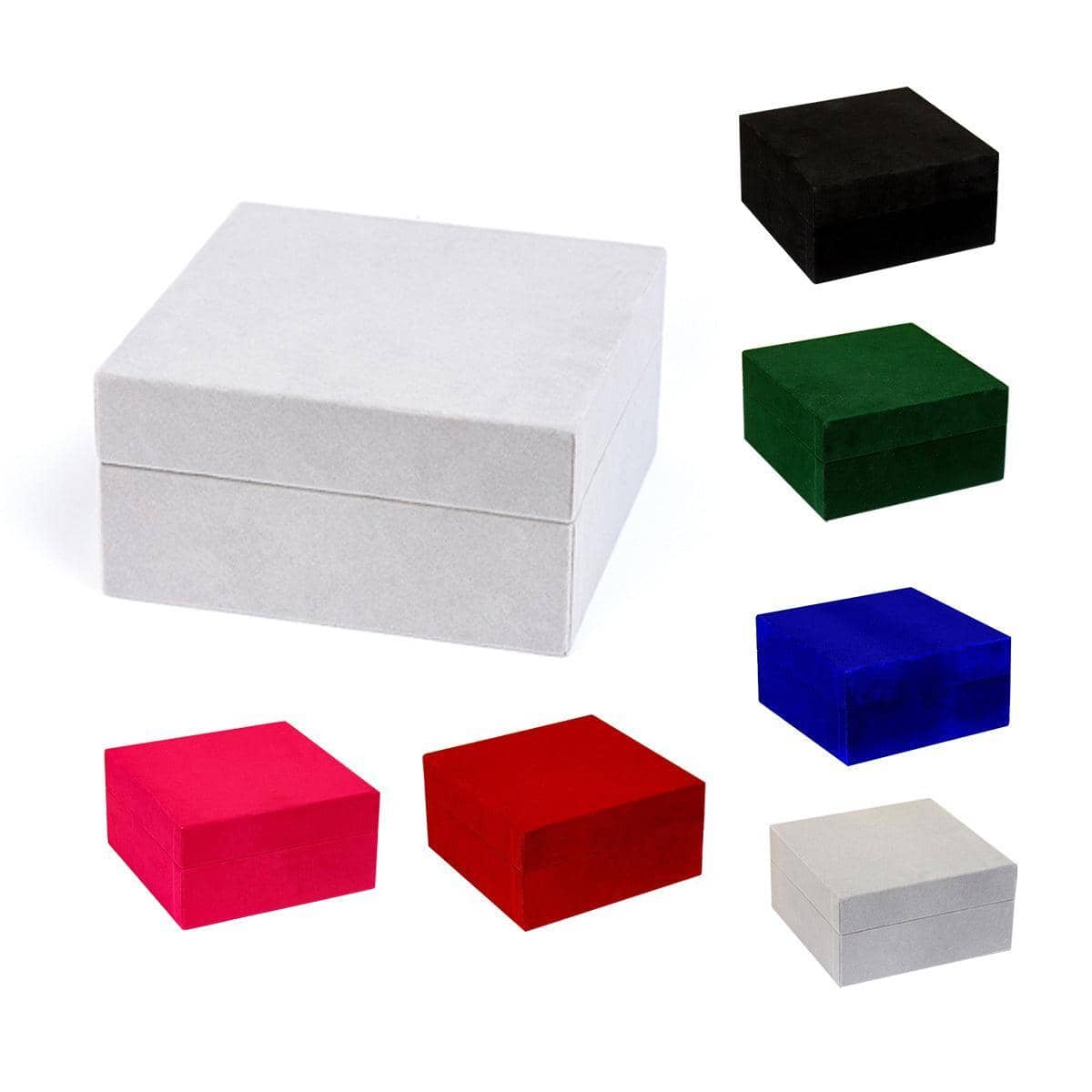 Velvet Wooden Jewellery Box, 20 x 20 x 10.5 cm - Black - view 3