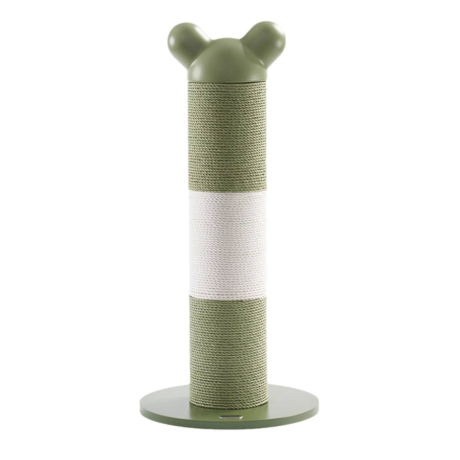 Vertical Cat Scratching Post Modular Tower with Replaceable Sleeve - Green and White