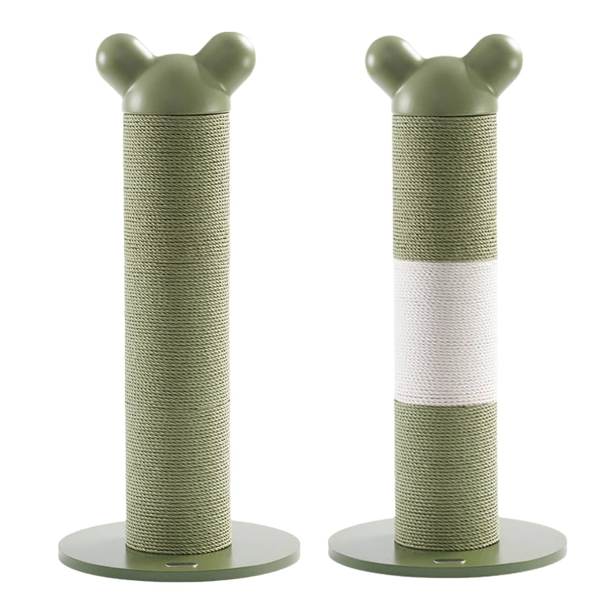 Vertical Cat Scratching Post Modular Tower with Replaceable Sleeve - Green and White - view 3