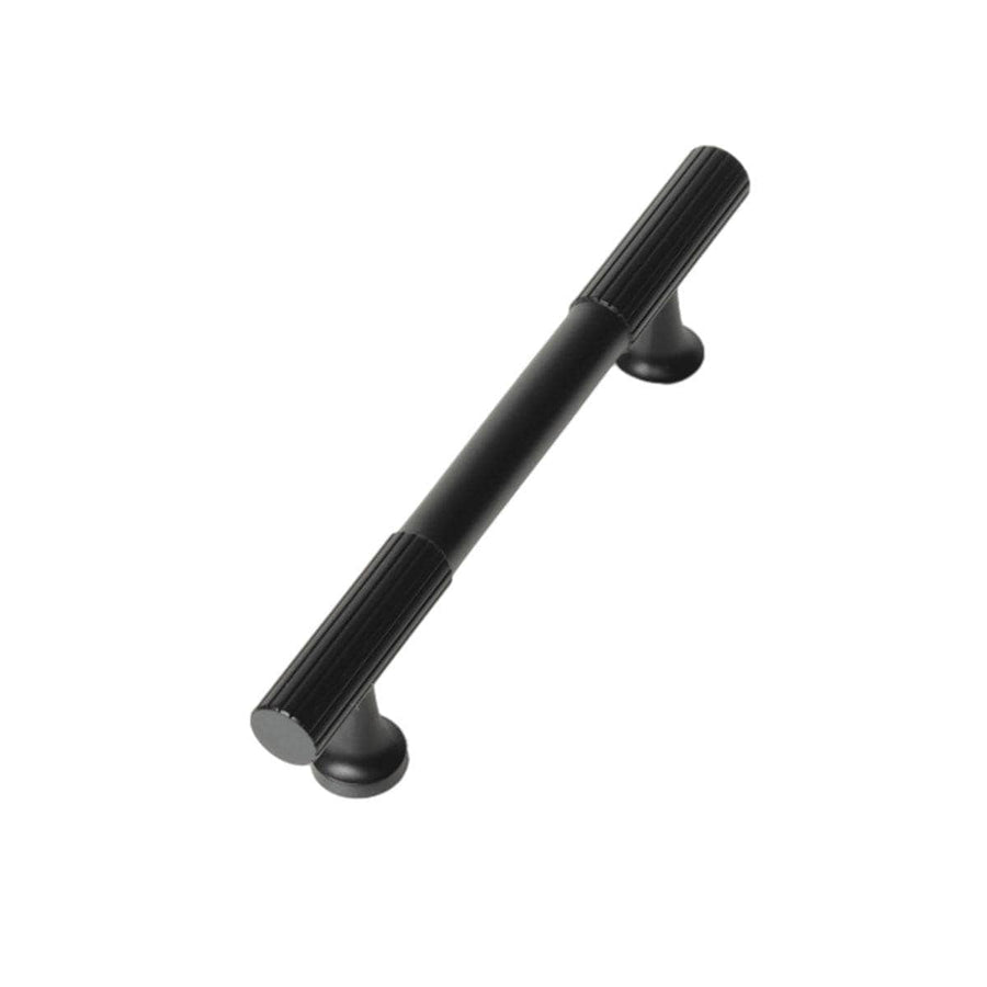 Vertical Grain Cabinet Pull Handle, 96 mm Hole Spacing - Black