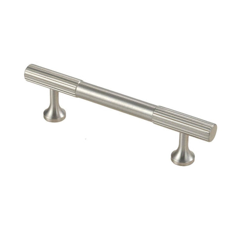 Vertical Grain Cabinet Pull Handle, 96 mm Hole Spacing - Silver