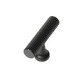 Vertical Grain T-Bar Cabinet Handle, Single Hole - Black