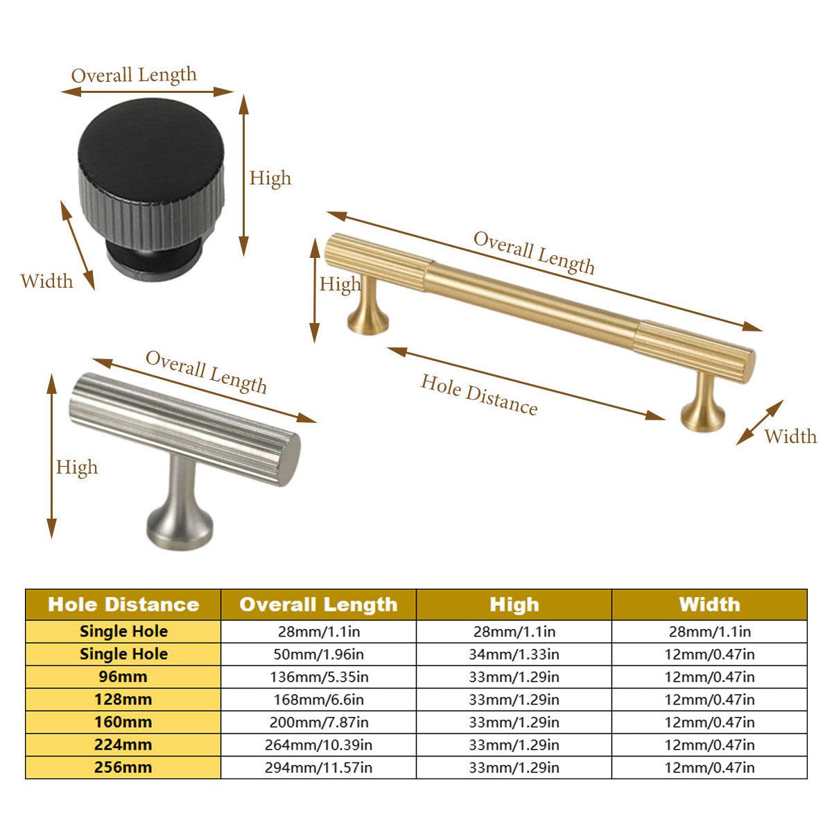 Vertical Grain T-Bar Cabinet Handle, Single Hole - Black - view 4