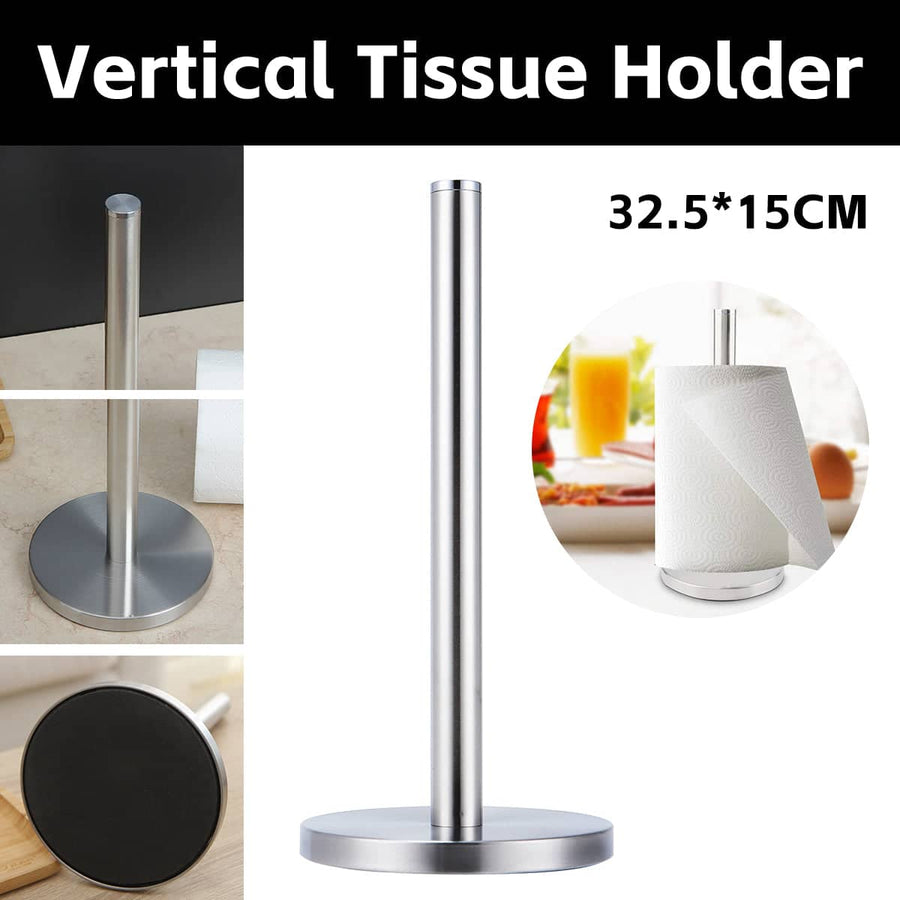 Vertical Stainless Steel Tissue Holder Paper Towel Stand for Kitchen and Bathroom