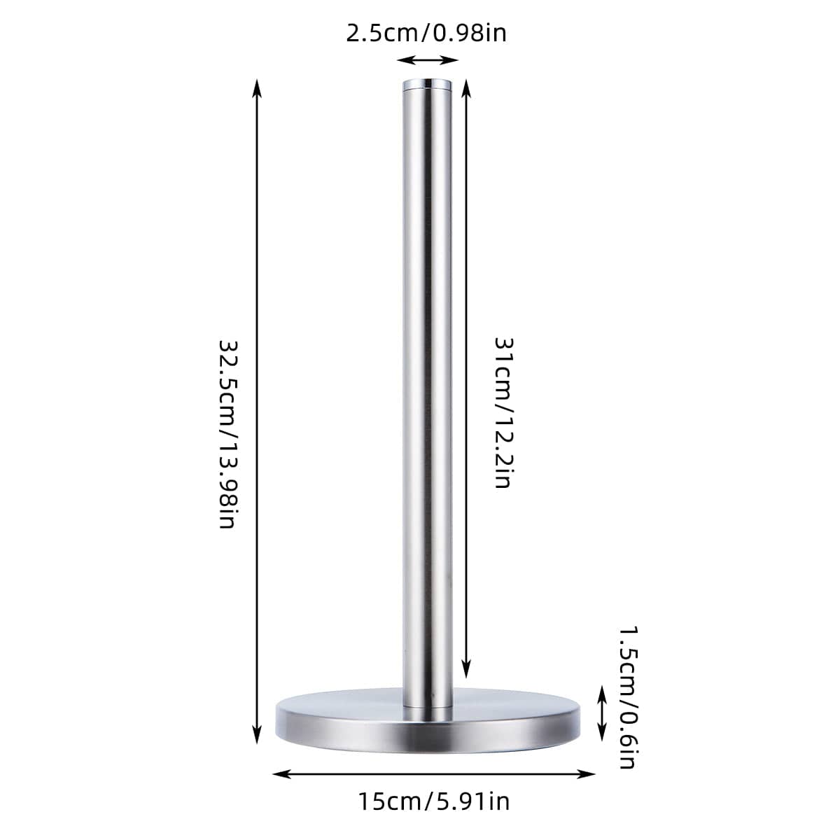Vertical Stainless Steel Tissue Holder Paper Towel Stand for Kitchen and Bathroom - view 3