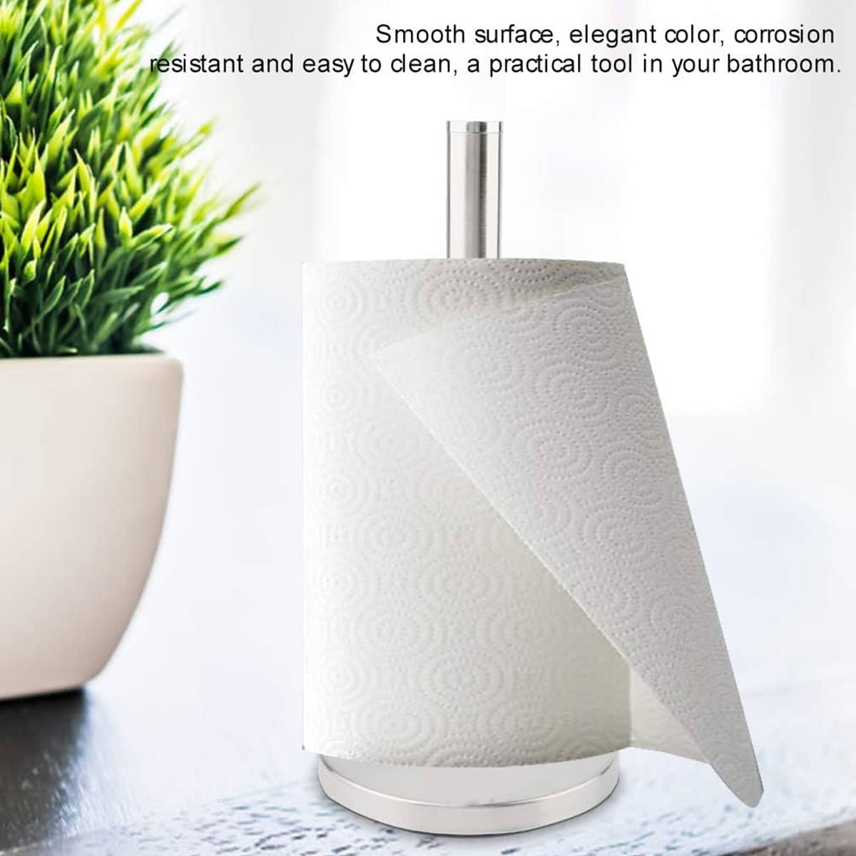 Vertical Stainless Steel Tissue Holder Paper Towel Stand for Kitchen and Bathroom - view 4