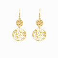 Vintage Acrylic Round Pendant Drop Earrings with Gold Flakes for Women - view 2