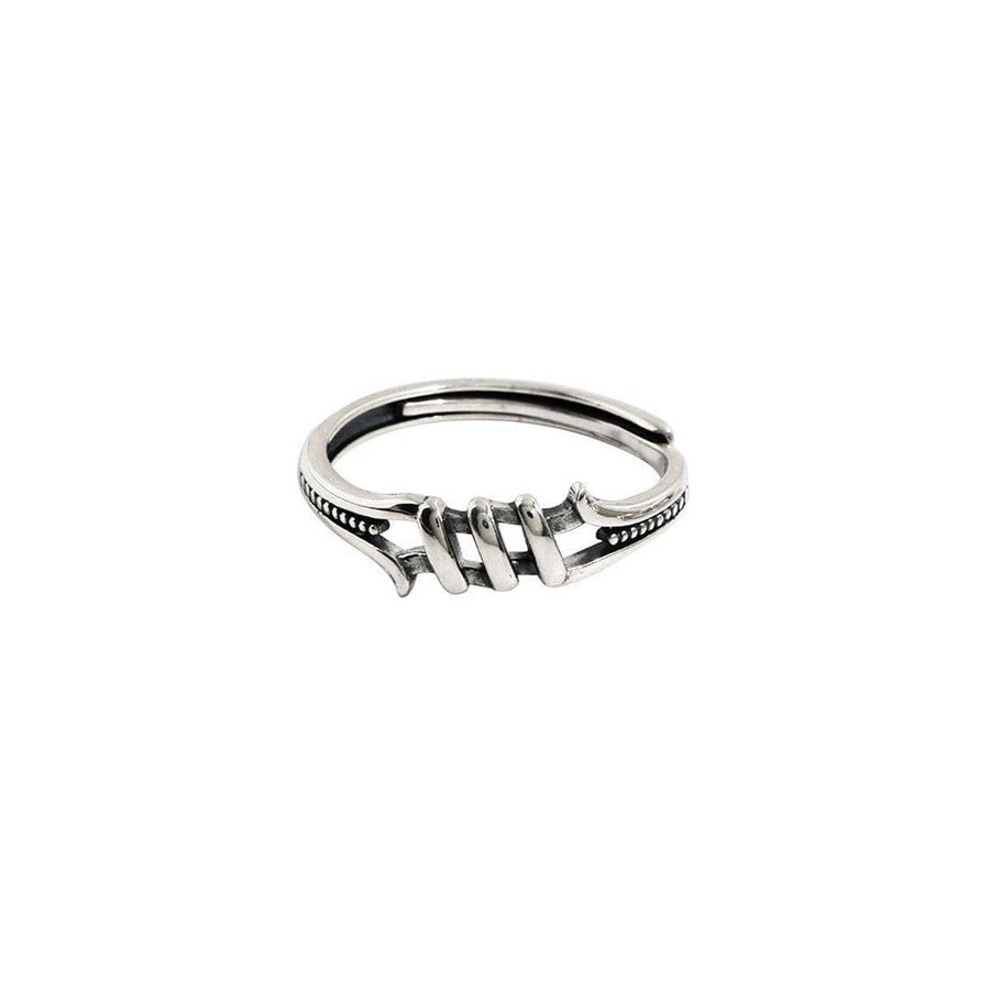 Vintage Adjustable Open Ring for Women - Wire Winding Design, Silver-Tone