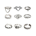 Vintage Adjustable Open Ring for Women - Wire Winding Design, Silver-Tone - view 3