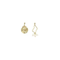 Vintage Baroque Imitation Pearl Earrings - Gold Coin and Wavy Frame with Pearls