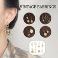 Vintage Baroque Imitation Pearl Earrings - Gold Letter G, Coin and Pearl - view 2